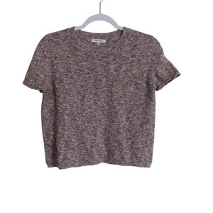 Madewell Short Sleeve Crew Neck Oversized Crop Sweater- size XXS